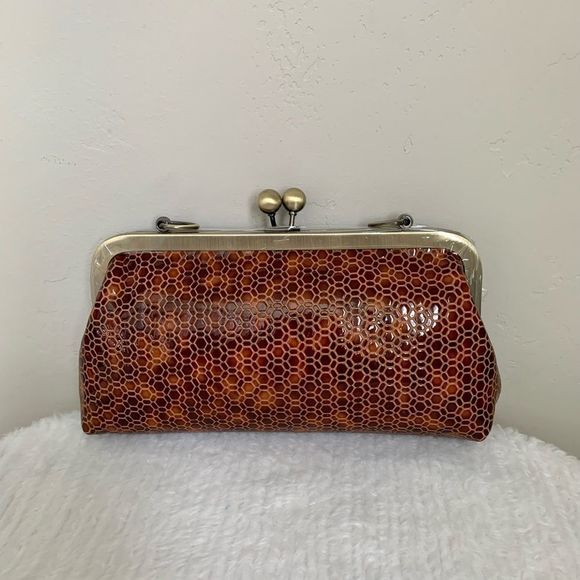 3-Way Use Handmade Genuine Embossed Leather Kisslock Clutch bag - Picture 2 of 16